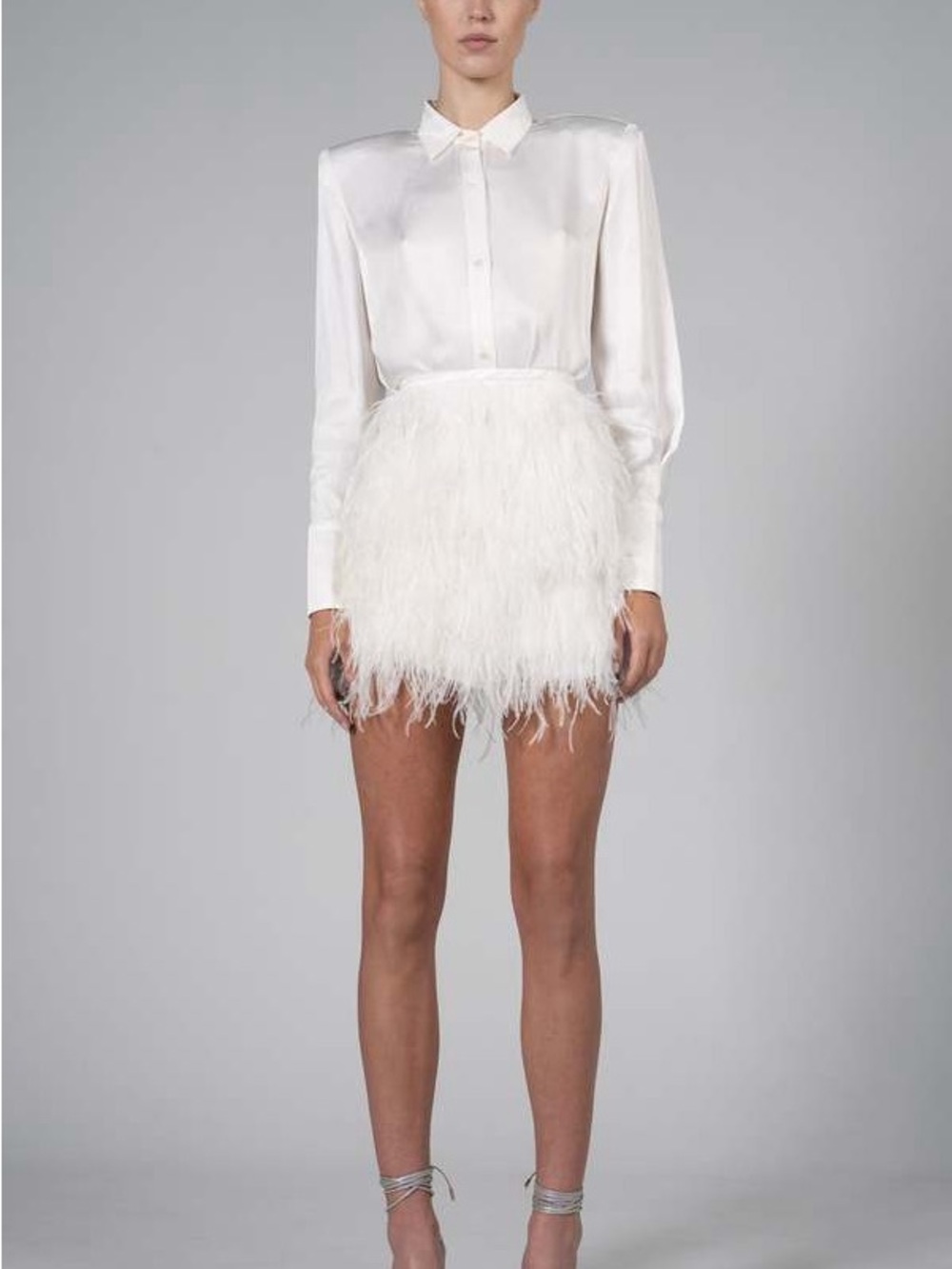 new with tags NONchalant White Feather Mini Skirt